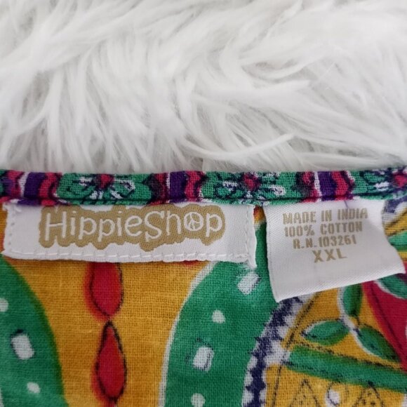 Hippie Shop XXL Cotton Colorful Tunic Boho Indie Flowy front pockets - Picture 2 of 8